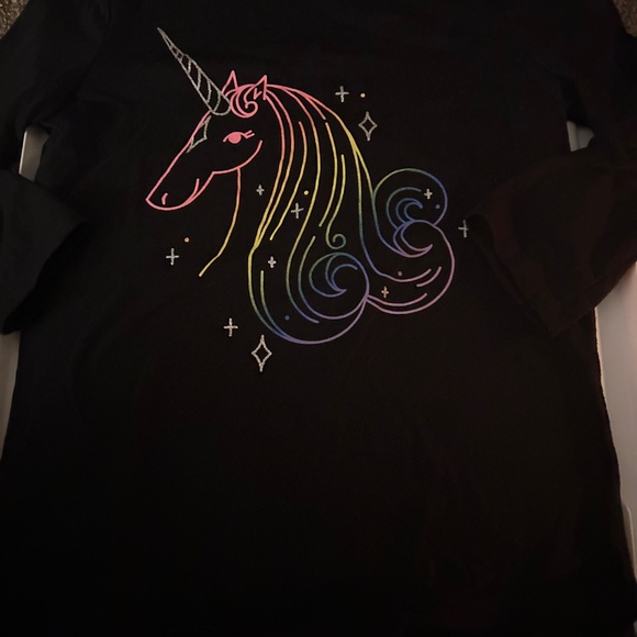 Girls Rainbow Unicorn Longsleeve Top - Picture 2 of 2